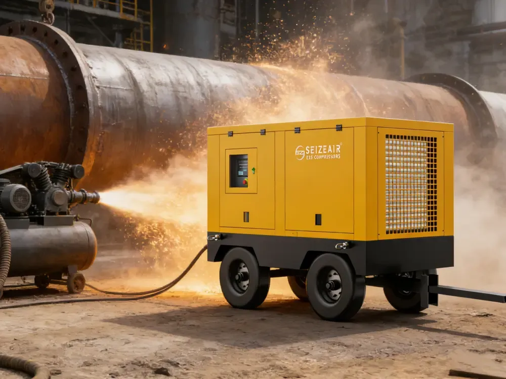 Kan een draagbare luchtcompressor zware industriële taken aan?