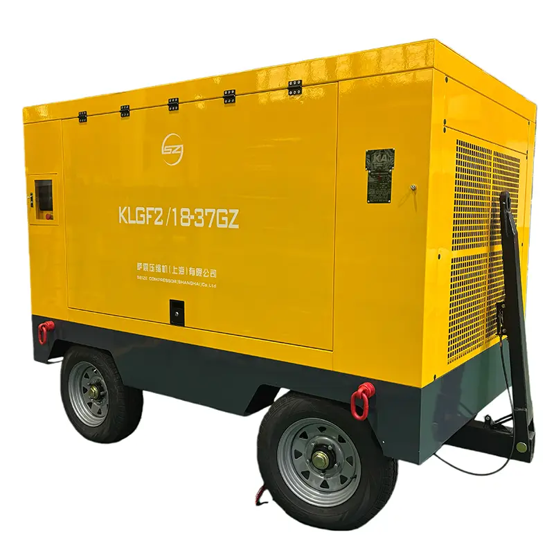 Draagbare luchtcompressor met dieselmotor Draagbare luchtcompressor met dieselmotor